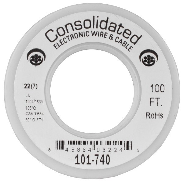 Main product image for Consolidated 22 AWG Black Stranded Hook-Up Wire 101-740